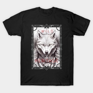 Wolf Animal Wild Nature Illustration Line Epic Illustration Line Art T-Shirt